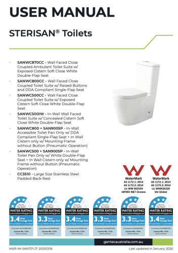 Stersian Toilet User Manual