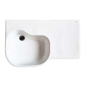 Wall Mounted Type C Accessible Basin w/ Right Shelf, Nano Glazing, No Tap Hole Offset Waste No Overflow
