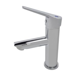 Lead Free DZR Brass Hob Mounted Basin Mixer w/ Yellow and Blue Printed Handle