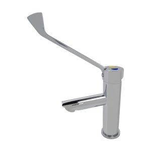 Lead Free DZR Brass Hob Mounted Basin Mixer w/ Yellow and Blue Printed Care Handle