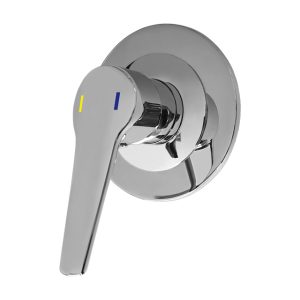 Lead Free DZR Brass In-Wall Recess Shower Mixer w/ Yellow and Blue Printed Handle