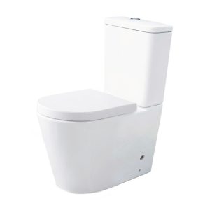 Wall Faced Close Coupled Ambulant  Toilet Suite w/ Exposed Cistern soft close White  Double-flap Seat