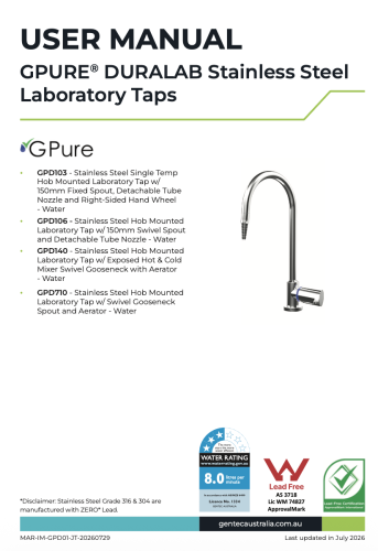Gpure Duralab User Manual Thumbnail